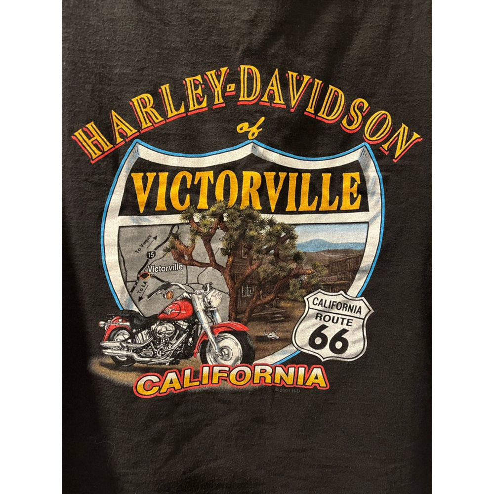 Vintage 2000 Harley Davidson Flame T-Shirt Size 2XL Route 66 California Biker - Picture 6 of 6